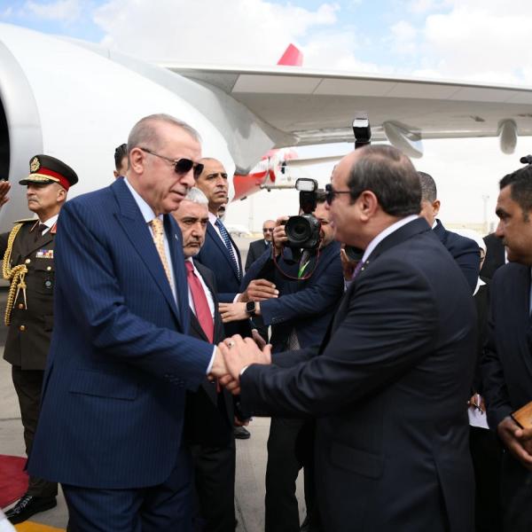 الرئيس السيسي خلال استقباله أردوغان 