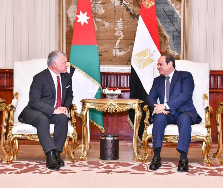 الرئيس عبدالفتاح السيسي والعاهل الأردني يتبادلان التهاني بحلول شهر رمضان